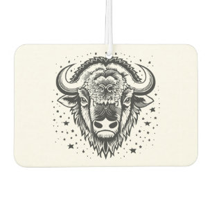 Head of a big horned bison car air freshener