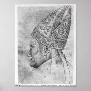 Head of a bishop, from the The Vallardi Album Poster