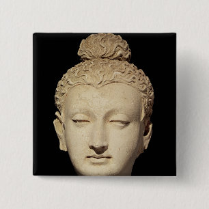 Head of a Buddha, Greco-Buddhist style 15 Cm Square Badge