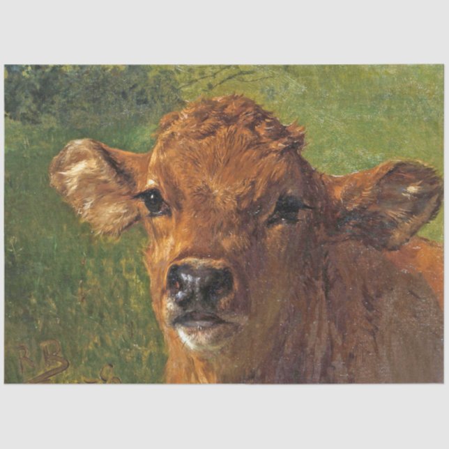 Head of a Calf (by Rosa Bonheur) Tissue Paper (Front)