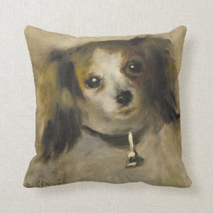 Head of a Dog, 1870 (oil on canvas) Cushion