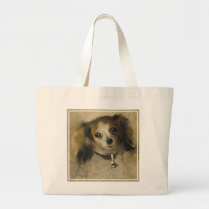 Head of a Dog, 1870 (oil on canvas) Large Tote Bag