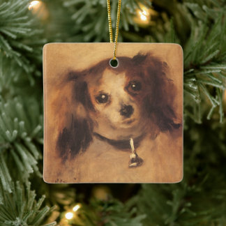 Head of a Dog by Pierre Renoir, Vintage Fine Art Ceramic Ornament