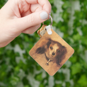 Head of a Dog by Pierre Renoir, Vintage Fine Art Key Ring