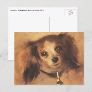 Head of a Dog by Pierre Renoir, Vintage Fine Art Postcard