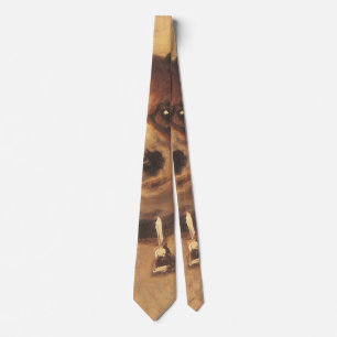Head of a Dog by Pierre Renoir, Vintage Fine Art Tie