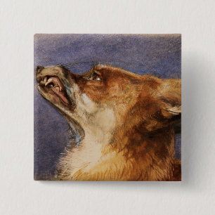 Head of a Fox 15 Cm Square Badge