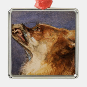 Head of a Fox Metal Tree Decoration