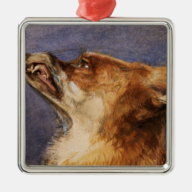 Head of a Fox Metal Tree Decoration (Front)