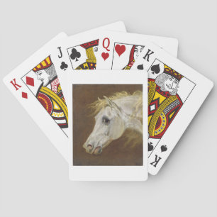 Head of a Grey Arabian Horse (oil on canvas on pan Playing Cards