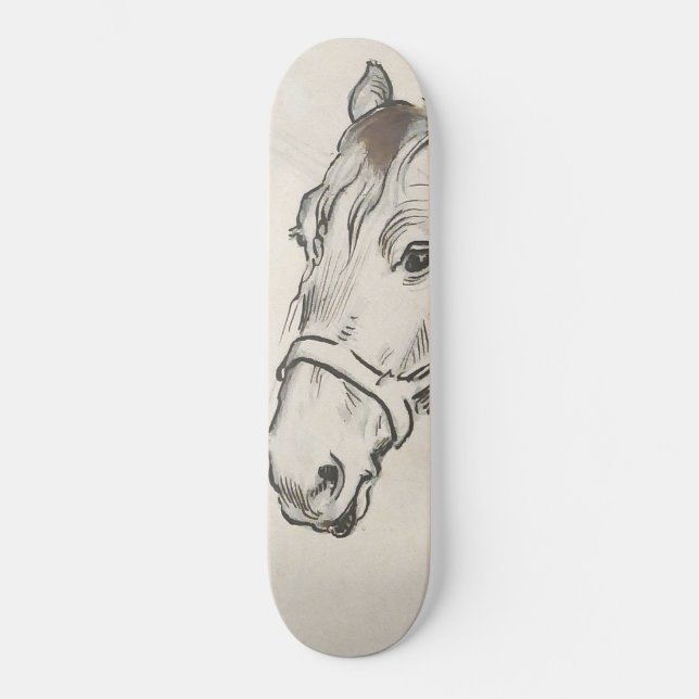 Head of a Horse (by Alfred Dehodencq) Skateboard (Front)