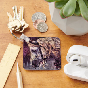 Head of a Horse by Giovanni Boldini, Vintage Art Key Ring