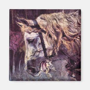 Head of a Horse by Giovanni Boldini, Vintage Art Magnet