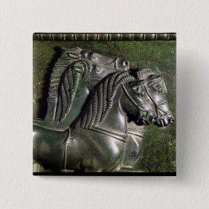 Head of a horse from a quadriga 15 cm square badge