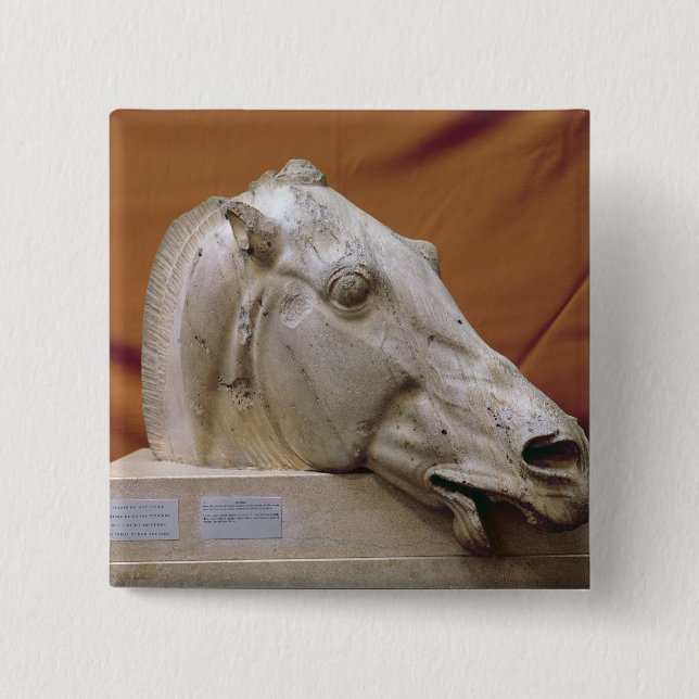 Head of a Horse of Selene 15 Cm Square Badge (Front)
