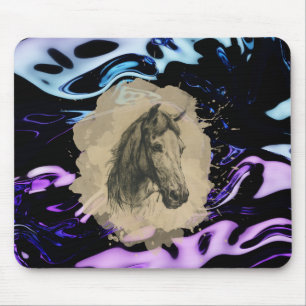 Head of a Horse Sketch Mouse Mat