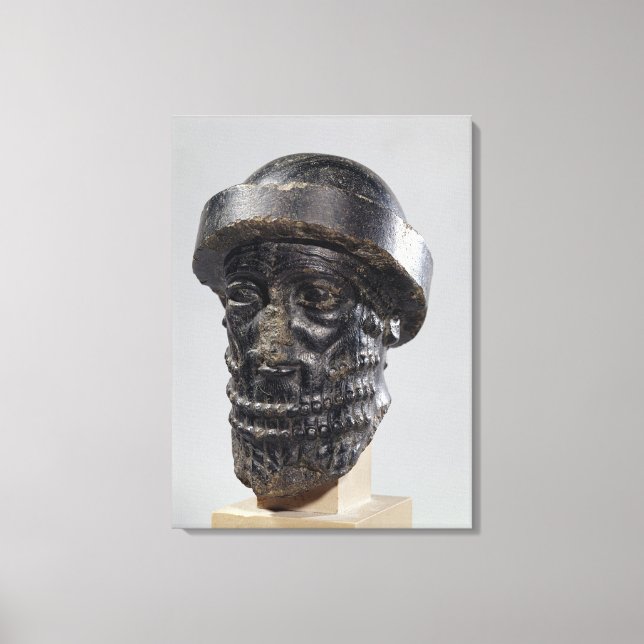 Head of a king, possibly Hammurabi, king of Babylo Canvas Print (Front)