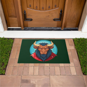 Head of a minotaur from greek mythology doormat