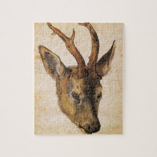 Head of a Stag (Wild Animal) (by Albrecht Durer) Jigsaw Puzzle
