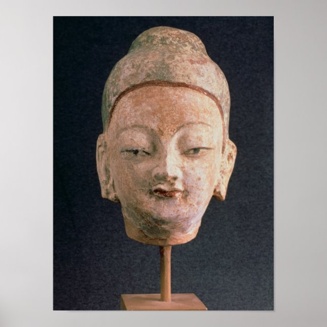 Head of a statue of Buddha, from Bezeklik Poster (Front)