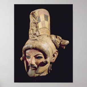 Head of a warrior wearing a helmet poster