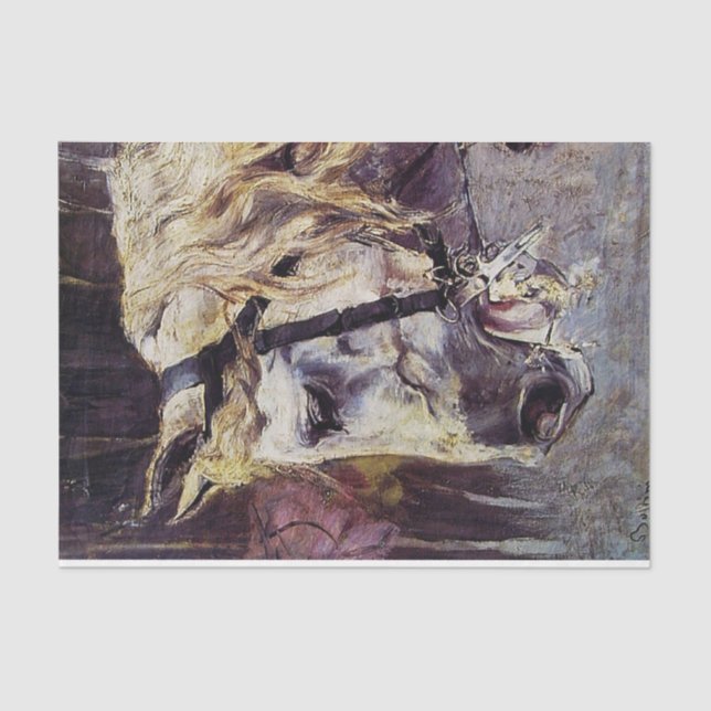 Head of a White Horse (by Giovanni Boldini) Tissue Paper (Front)