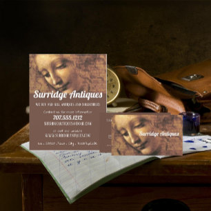 Head of a Woman, Antique Dealer Business Card