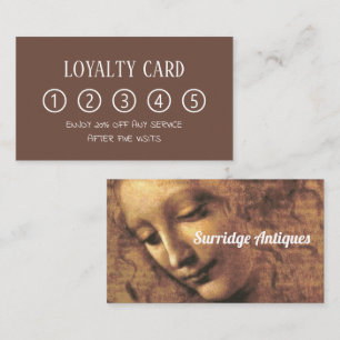 Head of a Woman, Antique Dealer Business Loyalty Card