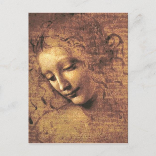 Head of a Woman La Scapigliata Leonardo Da Vinci Postcard (Front)
