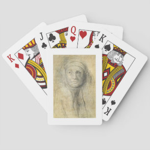 Head of a Woman (pencil on paper) Playing Cards