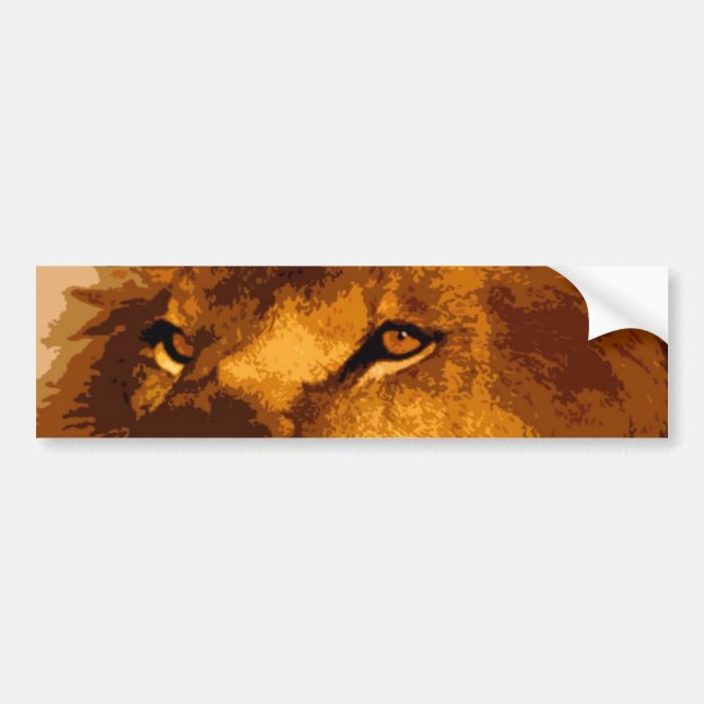 Head of African Lion Bumper Sticker (Front)