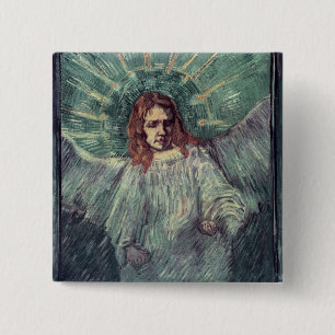 Head of an Angel, after Rembrandt, 1889 15 Cm Square Badge