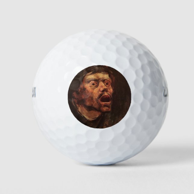 Head of an Angry Man (Sadness and Suffering) Golf Balls (Front)
