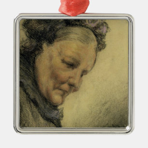 Head of an Old Lady Metal Tree Decoration
