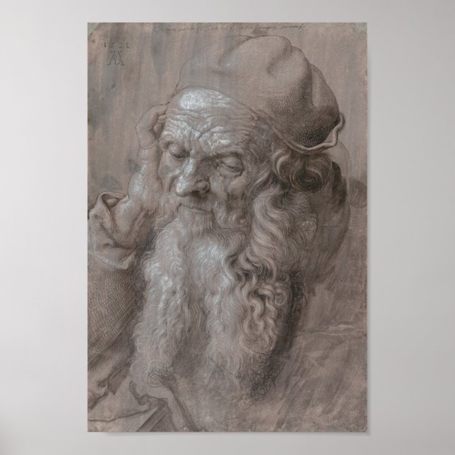 Head of an Old Man by Albrecht Durer Poster (Front)
