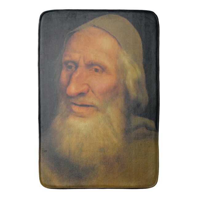 Head of an Old Man (by Quentin Metsys) Bath Mat (Front Vertical)