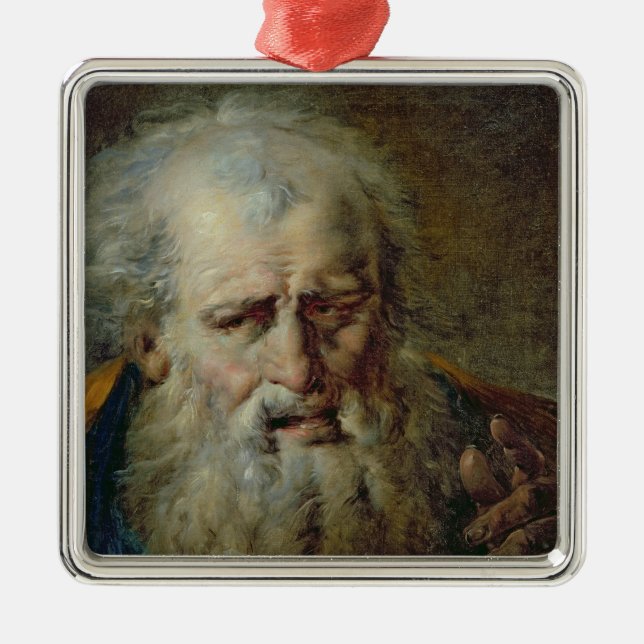 Head of an Old Man Metal Tree Decoration (Front)