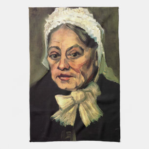 Head of an Old Woman White Cap by Vincent van Gogh Tea Towel