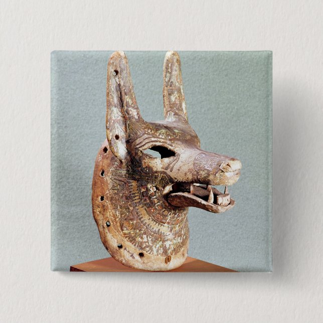 Head of Anubis, with a hinged jaw 15 Cm Square Badge (Front)