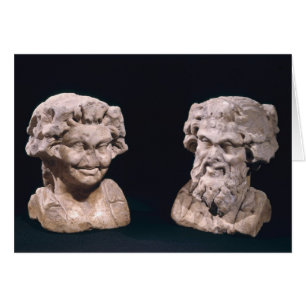 Head of Bacchus and satyr from a hermatic pillar