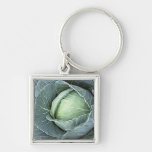 Head of cabbage with drops of water key ring
