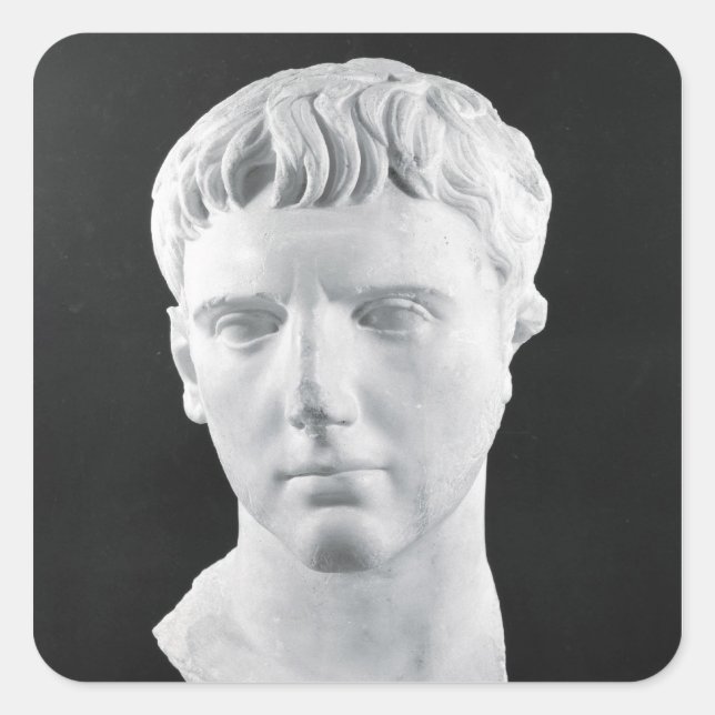 Head of Caesar Augustus Square Sticker (Front)