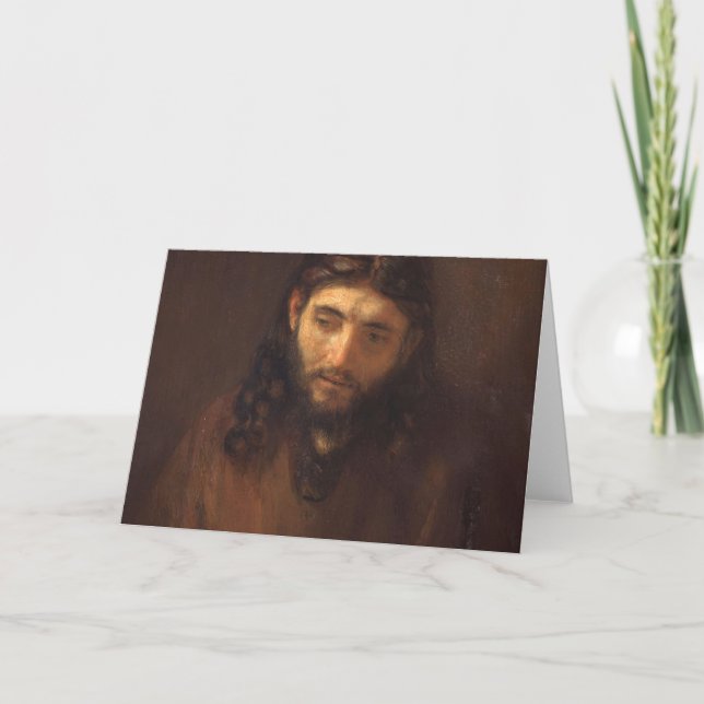 Head Of Christ By Rembrandt 1648 Card (Front)
