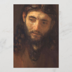 Head Of Christ By Rembrandt 1648 Invitation