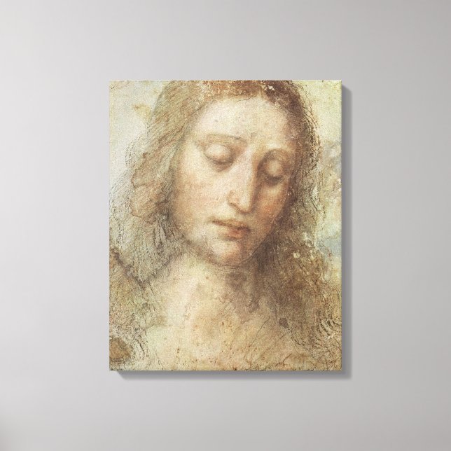 Head of Christ (Christianity) (Leonardo da Vinci) Canvas Print (Front)