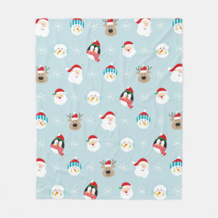 Head of christmas character pattern, christmas gif fleece blanket