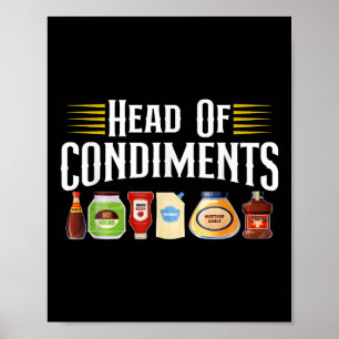 Head Of Condiments Barbecue Grill Bbq Party Meat C Poster