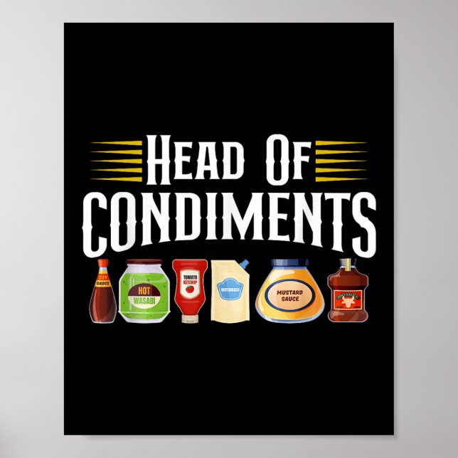 Head Of Condiments Barbecue Grill Bbq Party Meat C Poster (Front)