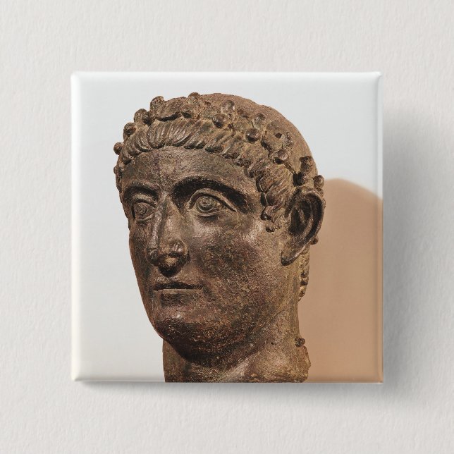 Head of Constantine the Great 15 Cm Square Badge (Front)