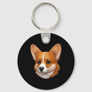 Head of cute corgi key ring